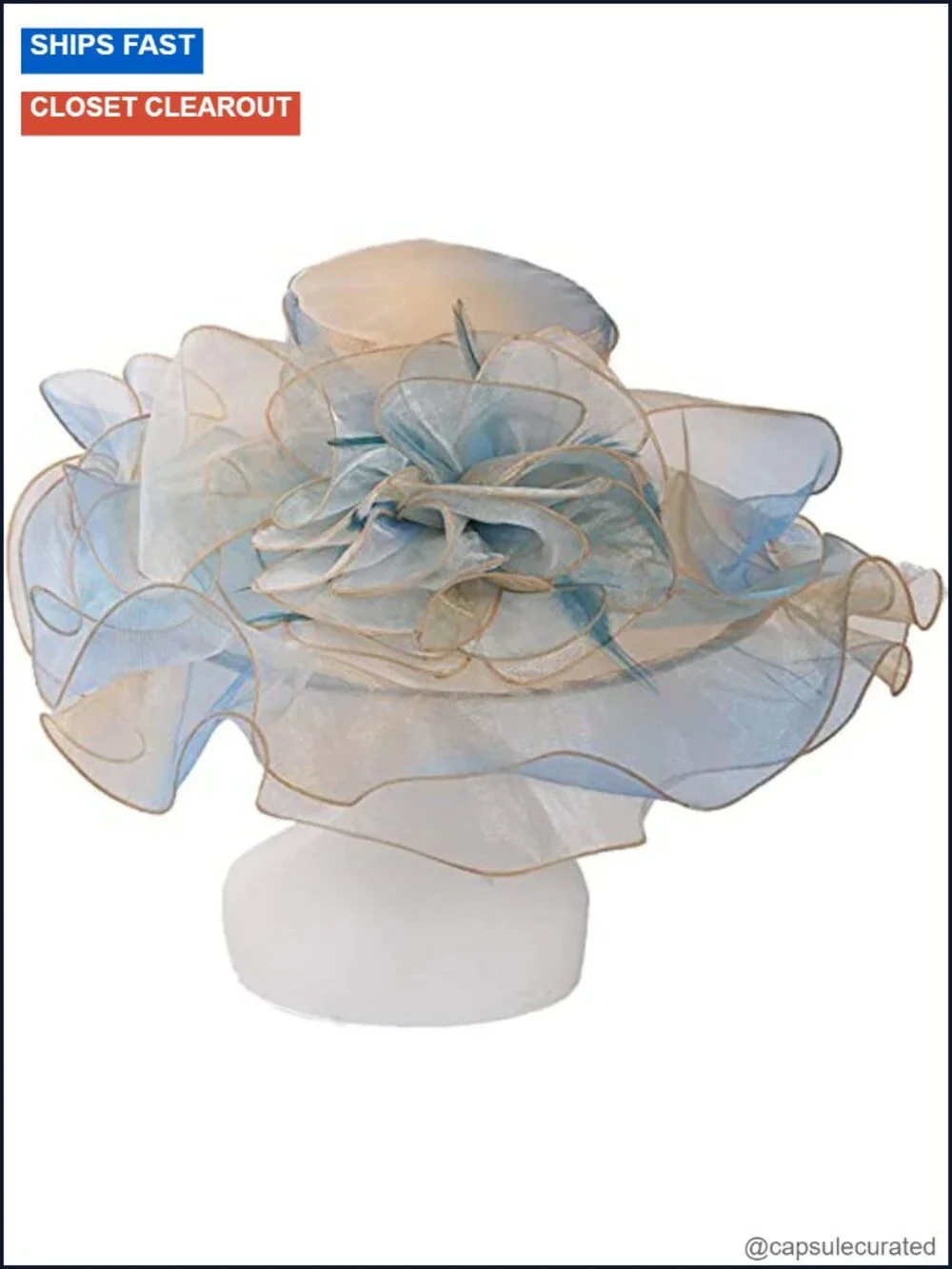 Women Party Church Derby Top Hats Organza Sun Visor Cap Ladies Flowers